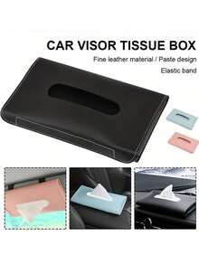 Multifunctional Car Tissue Holder - 1pc Creative Sun Visor Strap Napkin Box, Overhead Hanging Storage Organizer For Car Interior, Universal Fit For Family Home Office Travel Essentials - Multicolor - View 6