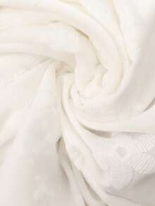 SHEIN LUNE Vestido corto de mujer con escote en V y mangas cortas bordado - Blanco - Ver 8