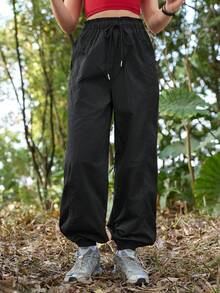 In My Nature Women's Woven Nylon Water-Resistant Outdoor Pants - Black - View 3