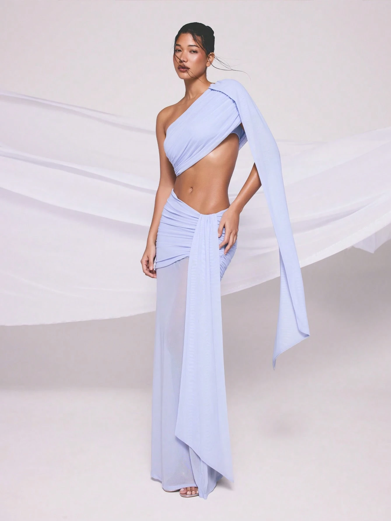 KIZN Off Shoulder Drape Detail Maxi Dress