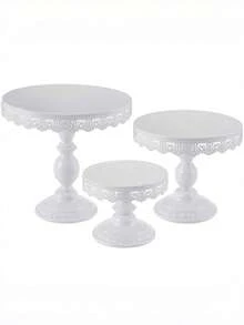 Elegant White Metal Cake Stand With Lace Detail - Tiered Dessert Display Tray For Cupcakes, Birthday Party & Events - Multicolor - View 11