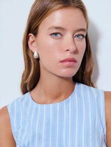 Nöista Sleeveless Blouse In Stripe Woven Fabric. - Blue - View 5