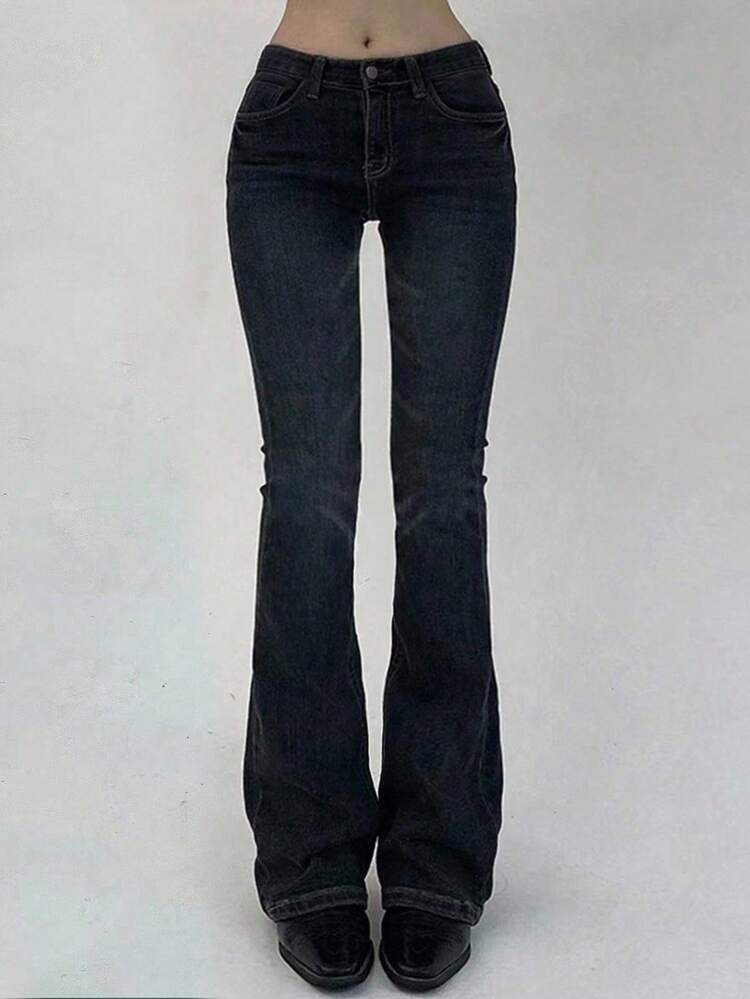Tall Women's Stretch Washed Flare Jeans