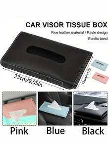 Multifunctional Car Tissue Holder - 1pc Creative Sun Visor Strap Napkin Box, Overhead Hanging Storage Organizer For Car Interior, Universal Fit For Family Home Office Travel Essentials - Multicolor - View 2