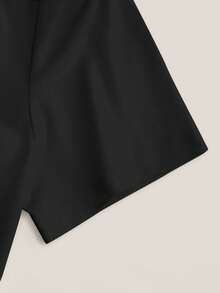 Resyla Bộ 2 món nữ mùa hè kiểu dáng thường ngày in hình gấu dễ thương, cổ tròn, tay ngắn và quần kẻ sọc. - màu đen - Xem 5