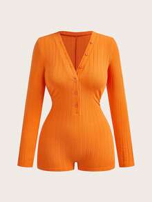 Slaydiva Women Orange Autumn Casual Lounge Jumpsuit, Y2K Street Sweet Hot Girl Style,Sporty Stylish Streetwear,Gym Workout Yoga,Cozy Stay-At-Home Wear - Orange - View 4