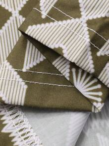 DAZY 2pcs/Set Women Graphic Print Loose Short Sleeve T-Shirt And Straight Leg Pants Pajama Set, Autumn - Apricot - View 8