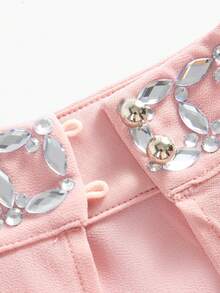 ZEYLAH 女士两件式及地晚礼服——立领披肩，水晶装饰，鱼尾裙摆，雪纺面料，修身剪裁，适合节日派对、婚礼和正式场合。 - 粉色 - 查看 8