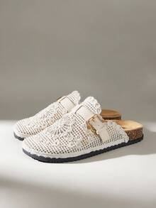 Solecia Women's Casual Slip-On Mule Shoes With Buckle Design, Versatile For Daily Wear - Apricot - View 6