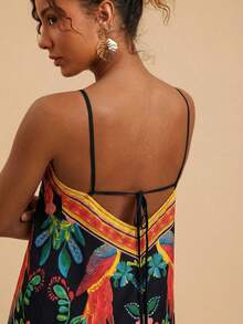 Travachic 女士梭织印花露背迷你连衣裙 - 彩色 - 查看 5