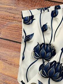 Breezaya Plus Size Women Floral Print V-Neck Batwing Sleeve Blouse - Multicolor - View 4