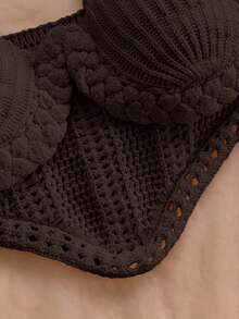 Soleia 两件套度假性感吊带钩编露脐上衣和低腰裙套装，适合音乐节、波西米亚风、假日、约会、下午茶等场合。 - 咖啡棕 - 查看 3