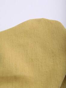 Franclia 大码女式纯色高腰褶裥A字长裙，优雅法式复古浪漫简约风格，适合办公室、通勤、商务、休闲、海滩、度假、街头风、下午茶、波西米亚风、中东风等场合，春夏新品上市 - 黃色 - 查看 8