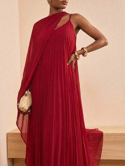 Zivah פסטיבל מוזיקה חדשה אביב/קיץ 2026, פסחא, יום פטריק הקדוש, יום האהבה, דייט, מערבי, נוודי, מסיבת יום הולדת, סיום לימודים, סגנון קולג', סטודנט, לבוש יומיומי, בסיסי, רב-תכליתי, קז'ואל, חופשה, טיולי שייט, חוף ים, שיזוף, ויראלי, אופנת רחוב, אורחת חתונה, בוהו, נסיעות לעבודה, בראנץ', שדה תעופה, מסיבה, טיול לחופשה, לבוש משרדי, שמלת מקסי ללא שרוולים משיפון עם קשירה בצוואר, קפלים רחבים בצבע אדום יין