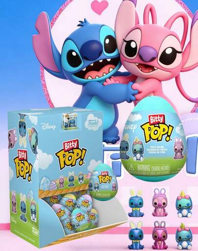 Funko Figura coleccionable miniatura de Lilo y Stitch Bitty Pop, 1 pieza al azar con tema de Pascua, decoración de escritorio o estantería, regalo lindo
