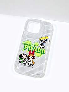 THE POWERPUFF GIRLS X SHEIN 飞天小女警足球手机壳，透明软TPU保护套，3D水波纹纹理，保护摄像头镜头，“点球”图案，可爱卡通运动设计，防震保护套，日常使用及生日礼物，适合女孩和卡通迷，兼容iPhone 11/12/13/14/15/16/17 Pro Max，手机配件，快速发货 - 無色 - 查看 13