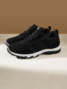CUCCOO EASI Sepatu Sneakers Kasual Wanita Bertali yang Nyaman untuk Pemakaian Sehari-hari - Kulit hitam - View 2