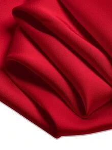 SOLERSUN Áo vest dệt vải dệt kim cổ chữ V sâu màu mơ bóng dành cho nữ mùa xuân và mùa hè, áo vest hở lưng, cổ bẻ, viền cong - Đỏ - Xem 3