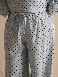 MUSERA Pantalones de pierna ancha con lunares y lazo delantero de cintura media para talla grande, elegantes y lindos, para primavera y verano, vacaciones, casual, uso diario y vacaciones de primavera - Multicolor - Ver 6