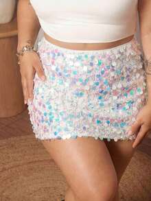 Lupita Cardoza Women's High Waisted Sparkly Skirt - White - View 6