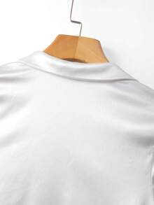 Franclia 女士夏季时尚褶皱奢华收腰Polo领连体衣 - 白色 - 查看 7