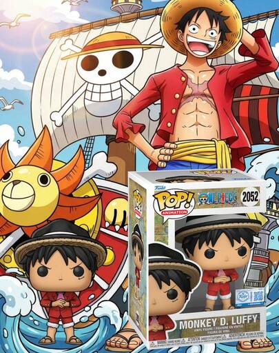  Funko Pop! Animation One Piece Monkey D. Luffy Vinyl Figure #2052, Boxed Window Display Collectible, Cute Chibi Desk Decor, Gift For Fans And Collectors