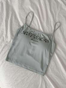 DAZY Áo tank top không tay ôm sát dành cho nữ, có đệm ngực, thích hợp cho mùa hè. - trắng - Xem 10
