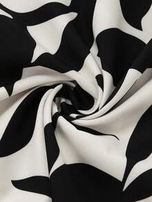 GlowEve Women's Leaf Silhouette Pattern Waist A-Line Dress, Elegant Charming Casual Vacation Beach Commute Fashion Date French Street Retro Versatile Spring Summer Apricot Base Black Print New Sleeveless Midi Dress - Multicolor - View 7