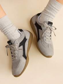 CUCCOO EASI Zapatillas deportivas casuales cómodas y de suela plana para mujer - Gris - Ver 9