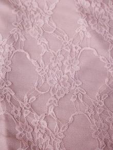 Feyla Plus Size Elegant Solid Color Lace Dress Vestidos Elegantes Para Fiesta - Pink - View 8