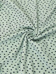 Loomlin COTTON WOMEN 2 PCS ROUND NECK WITH CONTRAST COLOUR HEART PATTERN LONG SLEEVE SHIRT&PANT HOMEWEAR COMFORT SET - Mint Green - View 7