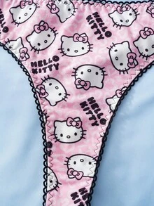 HELLO KITTY AND FRIENDS | SHEIN 女士字母卡通印花性感日常丁字裤 - 彩色 - 查看 6