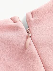 ZEYLAH 女士两件式及地晚礼服——立领披肩，水晶装饰，鱼尾裙摆，雪纺面料，修身剪裁，适合节日派对、婚礼和正式场合。 - 粉色 - 查看 3