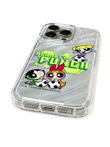 THE POWERPUFF GIRLS X SHEIN 飞天小女警足球手机壳，透明软TPU保护套，3D水波纹纹理，保护摄像头镜头，“点球”图案，可爱卡通运动设计，防震保护套，日常使用及生日礼物，适合女孩和卡通迷，兼容iPhone 11/12/13/14/15/16/17 Pro Max，手机配件，快速发货 - 無色 - 查看 9