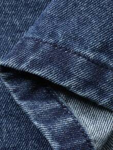 Livesso 女士休闲宽松牛仔短裤，圆环设计 - 藍色 - 查看 7