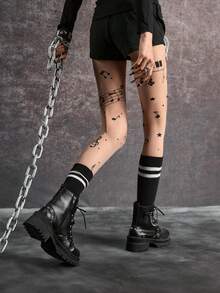 Sugerpunk 女士时尚摩托车靴，甜美酷炫侧拉链战斗靴，户外徒步时尚踝靴 - 黑色 - 查看 4