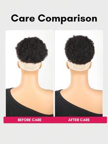 Afro Puff Drawstring Ponytail Human Hair Bun For Women Afro Kinky Curly Clip In Ponytail Extension Human Hair Pieces Short Clip In Ponytails Hair Bun Extensions Hairpieces Updo Hair With Two Clips Natural Black Color 6 8 Inch - Natural Black - View 6