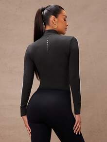 Lumalex 撞色饰边立领修身运动夹克 - 黑色 - 查看 2