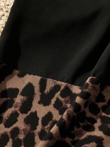 Rusticease Vestido largo de verano con cuello redondo y estampado de leopardo en patchwork para mujer - Multicolor - Ver 7