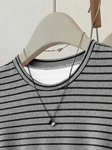 INAWLY Áo thun nữ tay ngắn cổ tròn xếp ly, kiểu dáng thường ngày, đa năng. - Xám - Xem 3