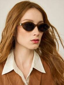 MOTF PREMIUM BROWN OVAL-RIMMED GLASSES - Brown - View 2