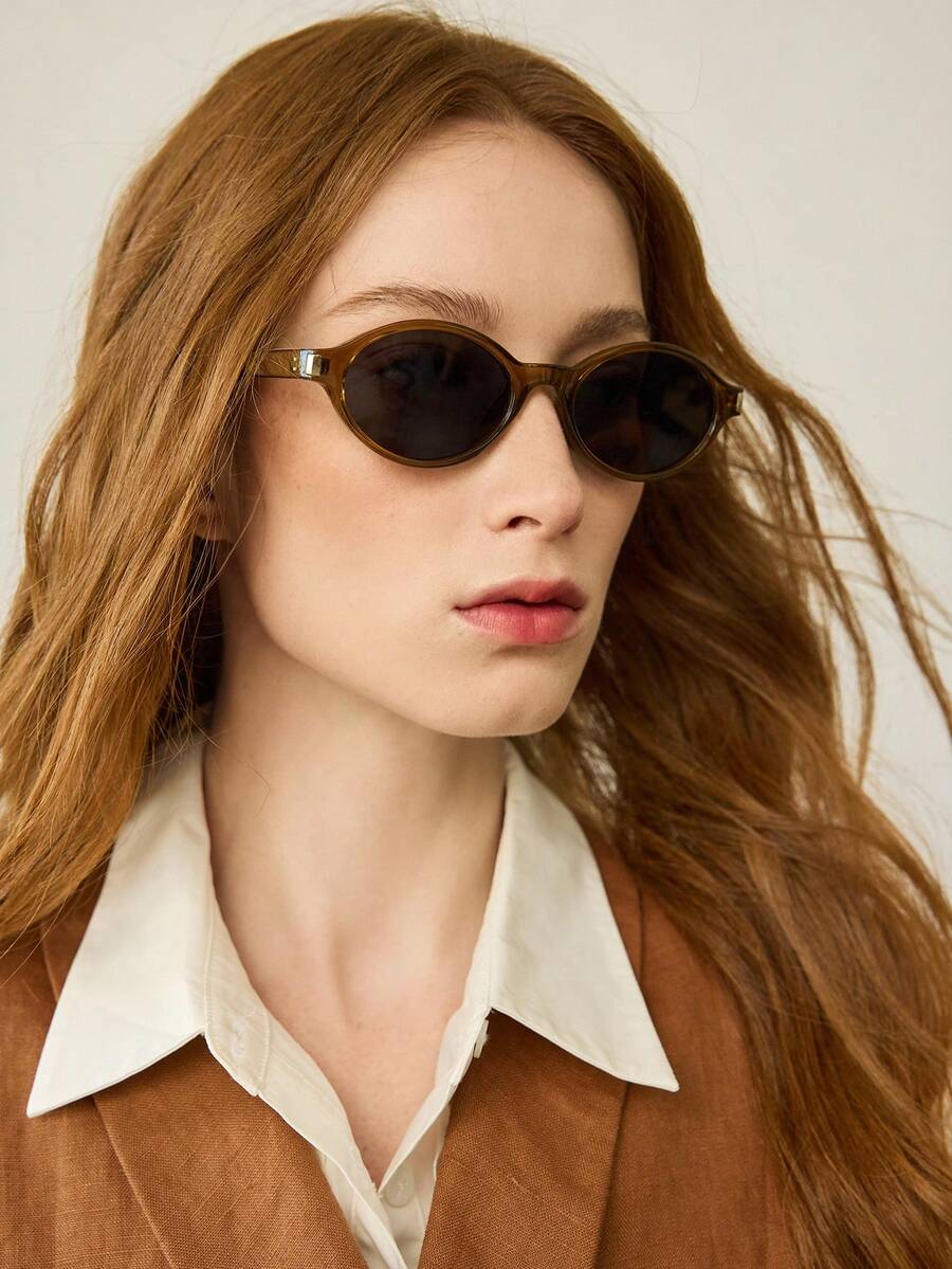 MOTF PREMIUM BROWN OVAL-RIMMED GLASSES - Brown - View 2