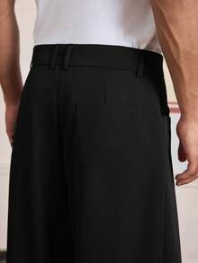 SWAVVY Men's Casual Fashionable Woven Long Pants With Unique Design - Black - View 5