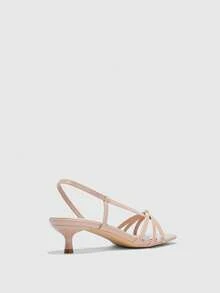 CUCCOO BIZCHIC 女士鞋履 春夏新款杏色细条纹露趾中跟凉鞋 简约时尚舒适 日常百搭通勤凉鞋 女鞋 - ~杏 - 查看 9