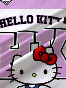 HELLO KITTY AND FRIENDS | SHEIN 少女卡通印花圆领短袖休闲T恤 - 白色 - 查看 3