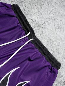 Sport MetroGents Men's Flame Print Drawstring Waist Loose Fit Sports Shorts - Multicolor - View 3