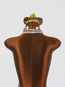 Swim SXY 女士镂空亮片露背吊带休闲沙滩罩衫 - 杏色 - 查看 5