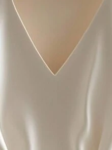 Franclia 1 件女士无袖束腰中长连衣裙，女士优雅中长连衣裙，采用珠地网眼面料 - 杏色 - 查看 5