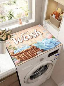 1PC Multipurpose Rubber Bottom Absorbent Quick Drying Dustproof Protector Mat Pattern Print Washing Machine Top Pad Fridge Cover Mat Coffee Station Desktop Mat Laundry Room Kitchen Dining Room Home Appliance Accessories Modern Home Decor - Multicolor - View 1