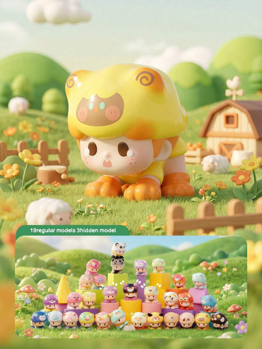 POKOJA LAND Blind Box (Non-Plush Filling) Cute Cartoon Character Decorative Figurine